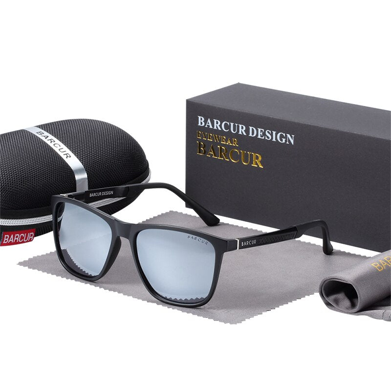 BARCUR Aluminium Magnesium Sun Glasses for Men TR90 Square Sunglasses Women Polarized Oculos De Sol Feminino - KiwisLove