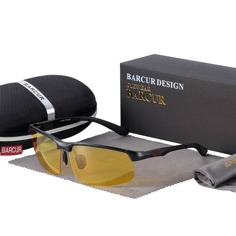 BARCUR Aluminium Magnisium Sport Sunglasses Polarized Light Weight Driving Glases Men Women - KiwisLove
