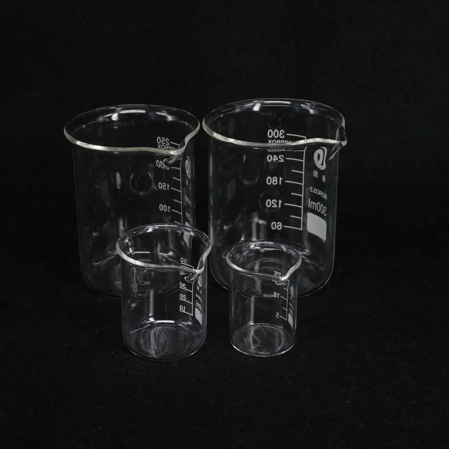 5ml/10ml/25ml/50ml/100ml/150ml/200ml  Borosilicate Glass Low Form Beaker Chemistry Labware - KiwisLove