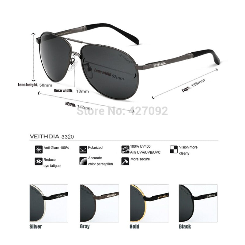 VEITHDIA Brand Men Sunglasses Polarized UV400 Lens Outdoor Sports Driving Sun Glasses Male Fashion Eyewear Accessories  3320 - KiwisLove