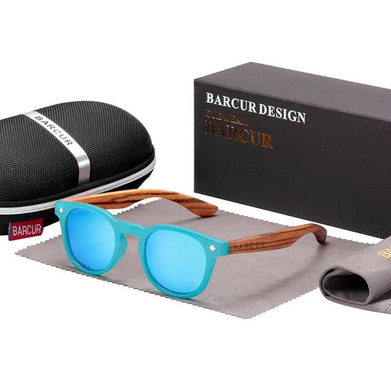 BARCUR Polarized kids sunglasses Round Boy Girl Zebra Wood Sun glasses Cat eyes UV400 Eyewear Oculos Gafas De Sol - KiwisLove