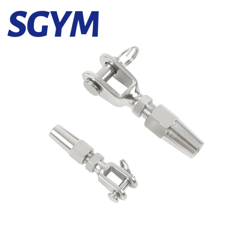 4pcs 316 Marine Grade Stainless Steel Swageless Fork Terminal For 4/5/6mmWire Rope  Railing Rope Terminal Fitting