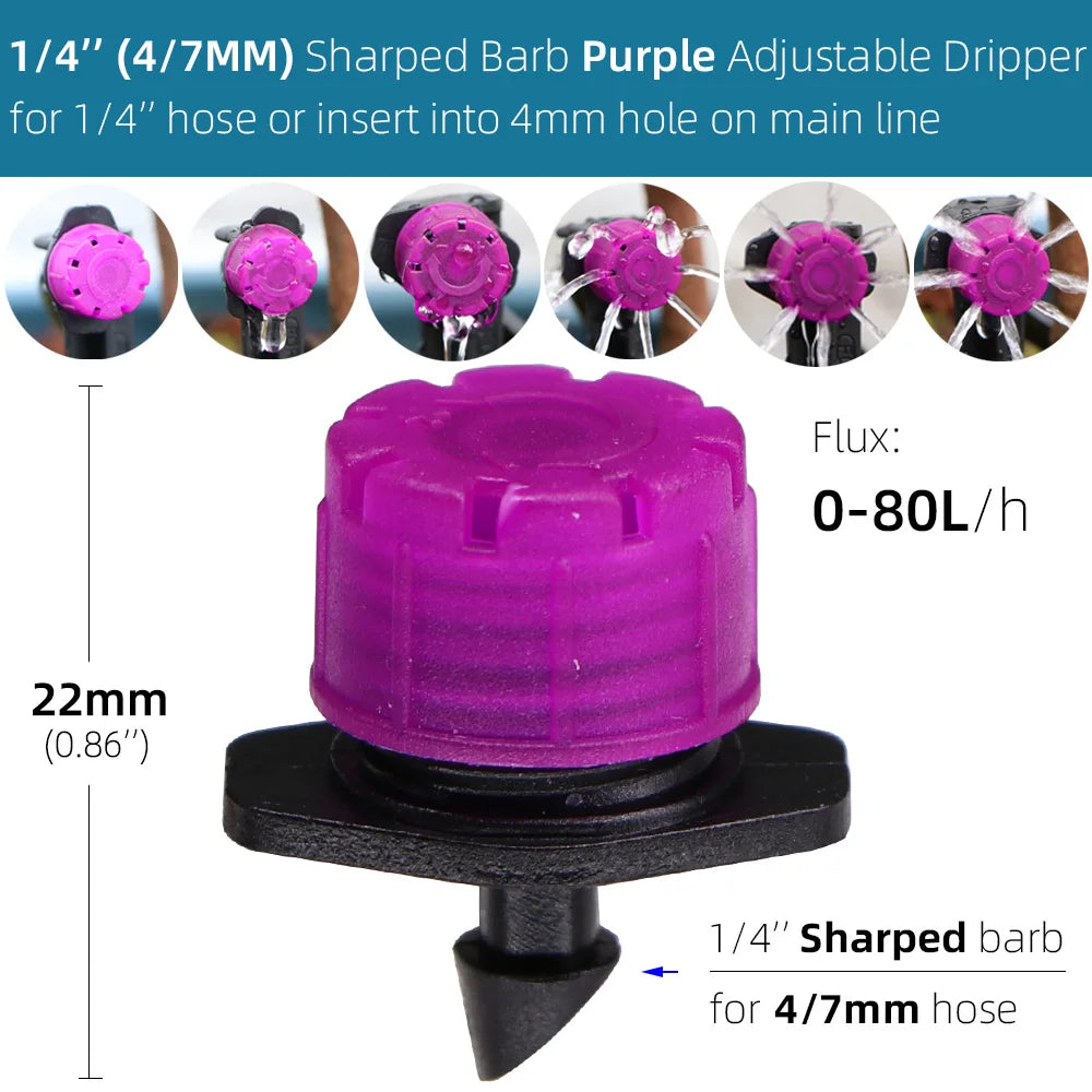 Garden 11 Colors of Adjustable 8-Holes Drippers Irrigation Spinkler Nozzle Balcony Greenhouse Watering Emitters Automatic Tool