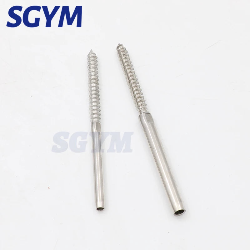 10/20/30/50pcs Swage Lag Screws Left & Right for 1/8 3/16'' Cable Railing Stair Deck Wood Post Balusters Decking Hardware
