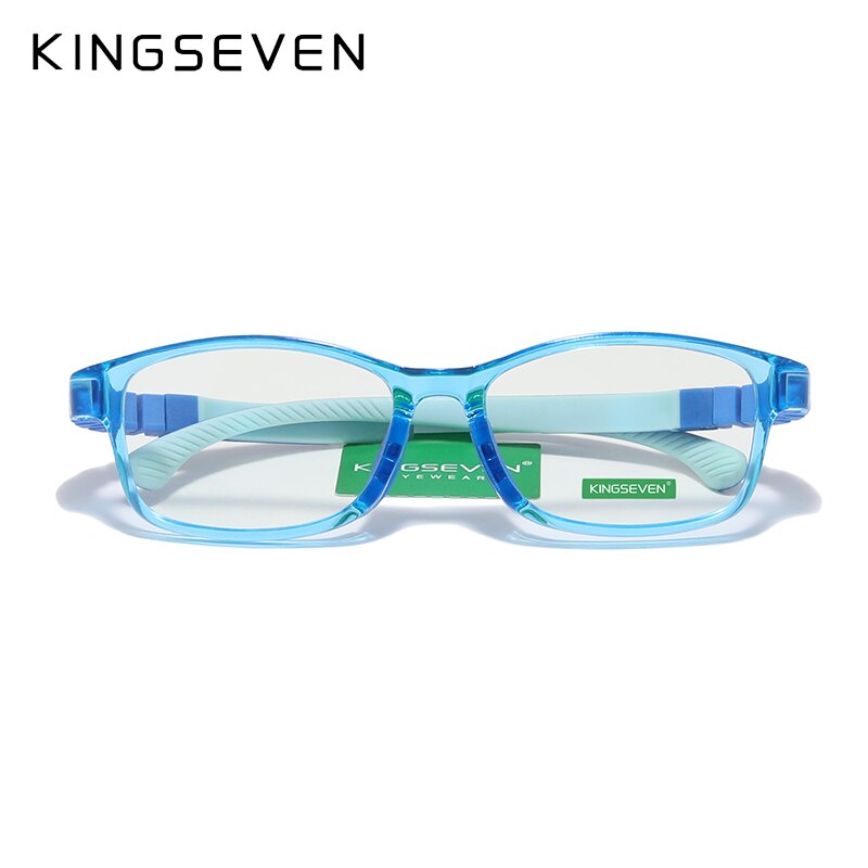 KINGSEVEN Children S Size 46mm Anti-blue Square Blue Light Blocking Kids Glasses TR90 Detachable Computer Gaming Clear Eyewear - KiwisLove
