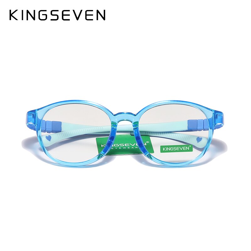 KINGSEVEN Children Optical Lenses Anti-blue Square Blue Light Blocking Glasses Kids TR90 Flexible Computer Gaming Clear Eyewear - KiwisLove