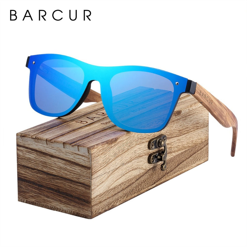BARCUR Polarized Black Walnut Wood Sunglasses Men Square Women Sun Glasses UV400 Oculos Gafas Oculos De Sol Masculino - KiwisLove