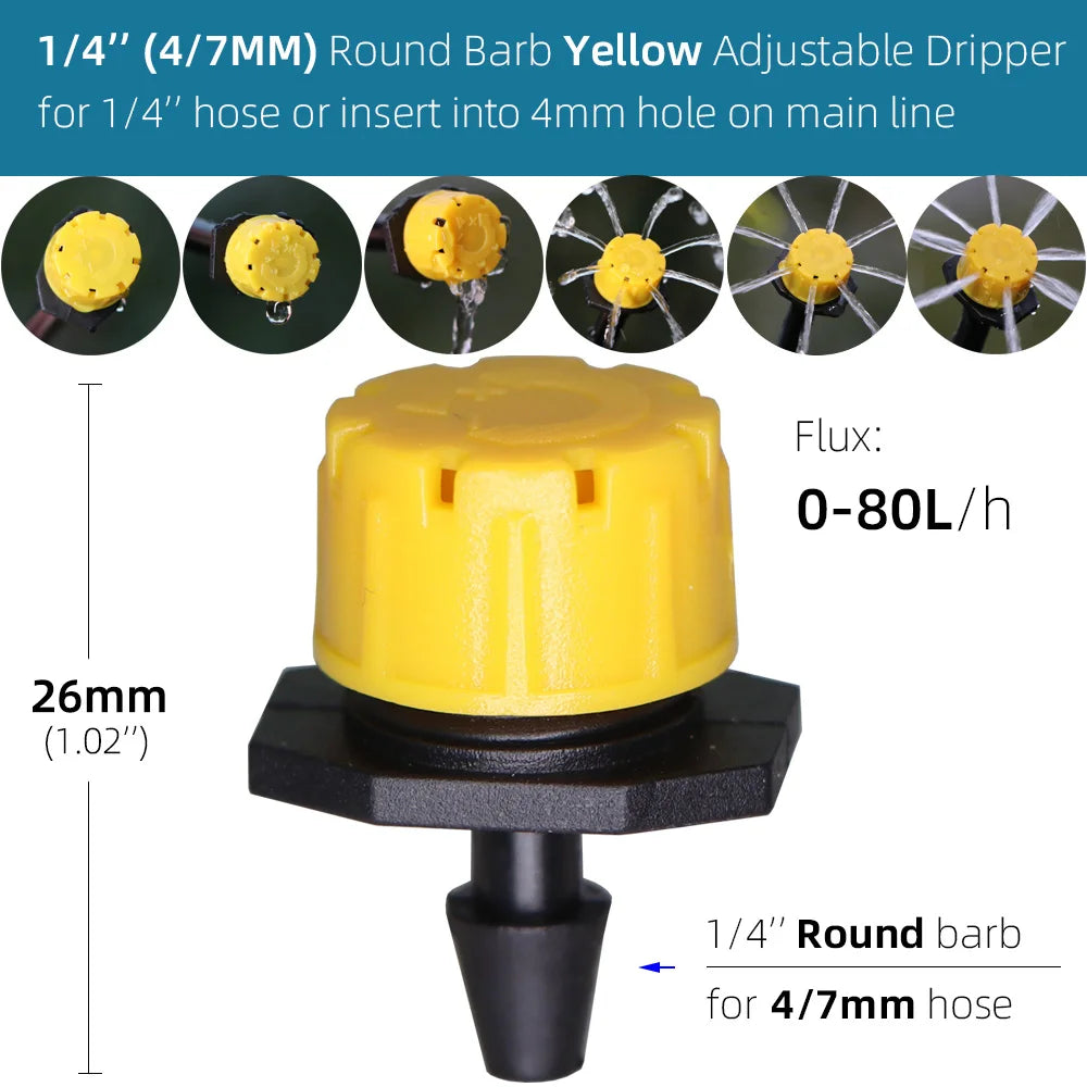 Garden 11 Colors of Adjustable 8-Holes Drippers Irrigation Spinkler Nozzle Balcony Greenhouse Watering Emitters Automatic Tool