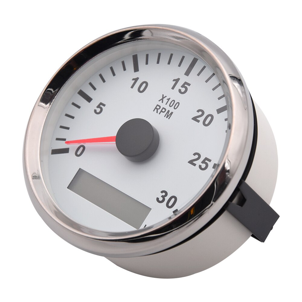 85mm REV Counter Car Boat tachometer + sensor Car Truck Tacho Marine RPM Meter with LCD Hourmeter 4000 RPM Red Backlight 12V/24V - KiwisLove