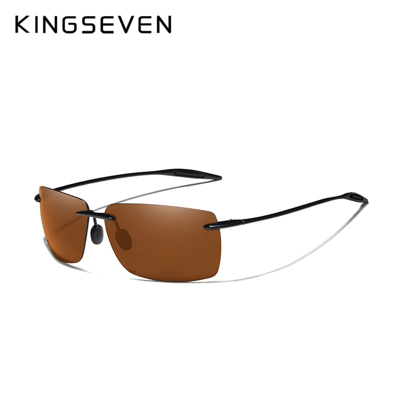 KINGSEVEN TR90 Rimless Sunglasses Men Ultralight High Quality Square Frameless Sun Glasses For Women Brand Designer Mirror Lens - KiwisLove