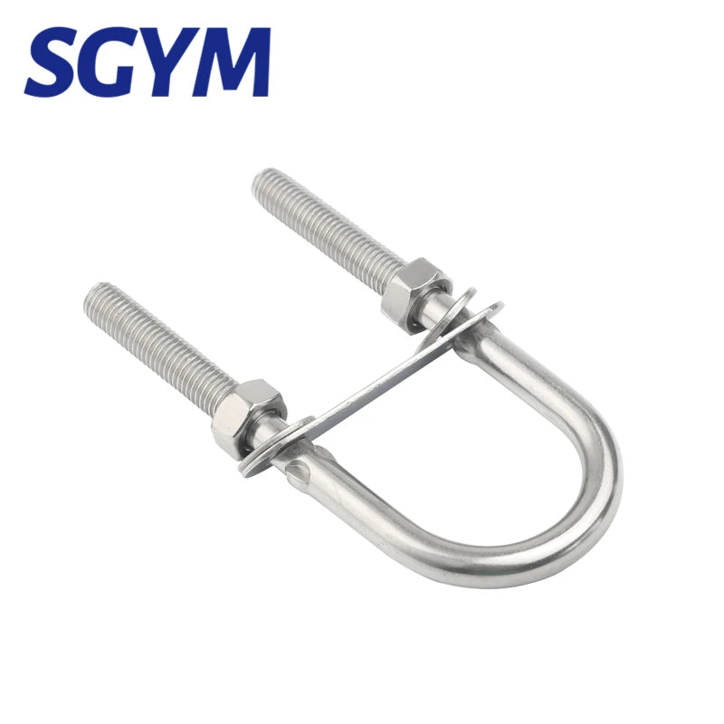 Hot 1pcs M4 M5 M6 M8 M10 M12 U Bolt 26mm 30mm 50mm Inner Width U-Bolt with Nuts Frame Straps 304 Stainless Steel Fastener