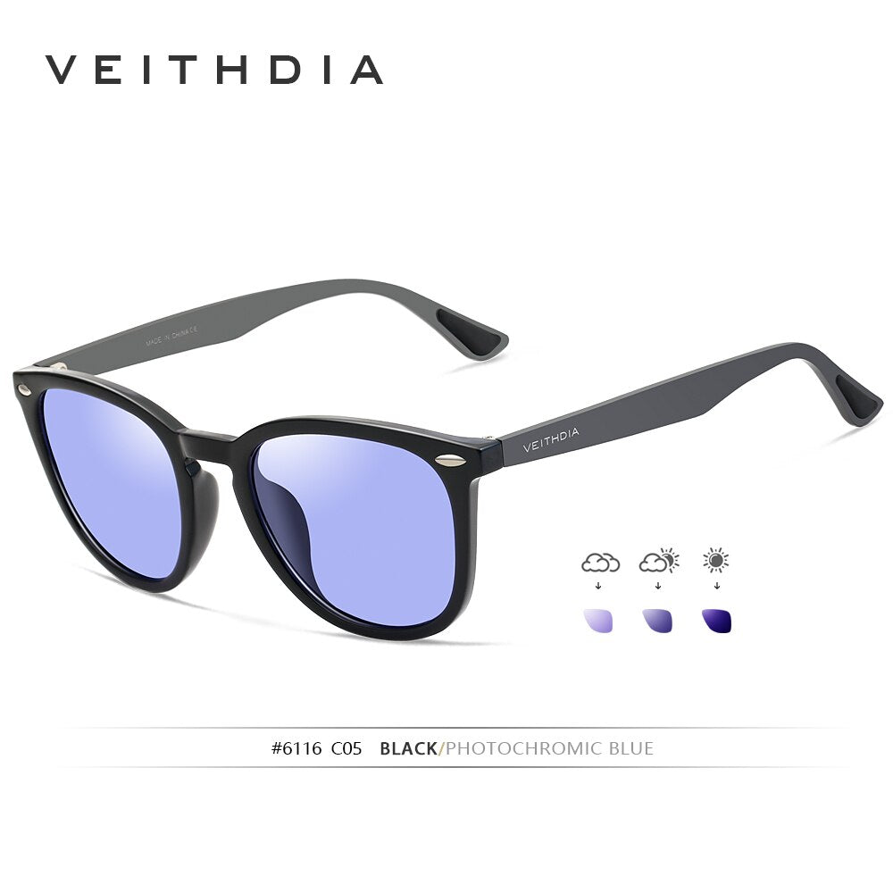 VEITHDIA Sunglasses Men Fashion Brand Designer Unisex Photochromic Polarized Mirror Male Eyewear Sun Glasses For Women V6116 - KiwisLove