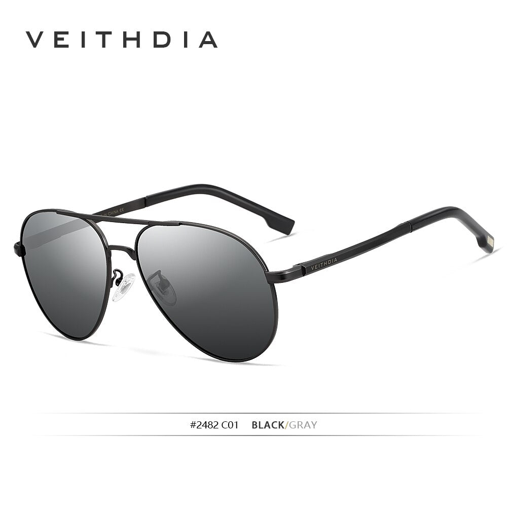 VEITHDIA Men Vintage Polarized UV400 Sunglasses Outdoor Classic Women Sun Glasses Coating Lens Driving Eyewear For Male 2482 - KiwisLove