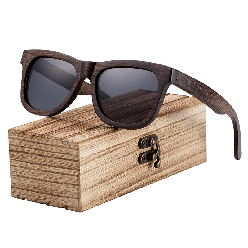 BARCUR Natural Wooden Sunglasses for Men Polarized Sunglasses Wood Oculos De Sol Feminino Frete Gratis - KiwisLove