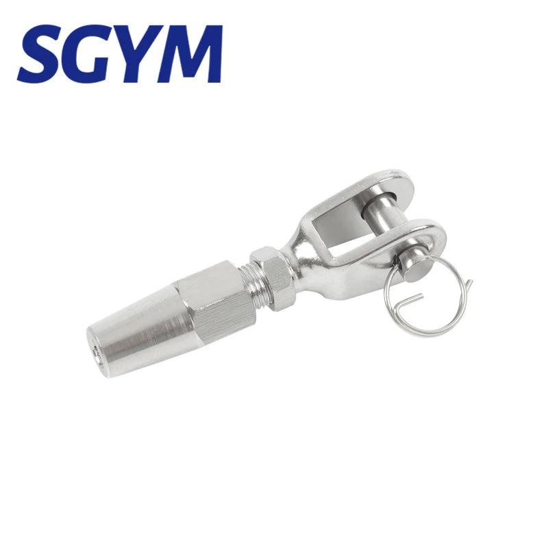 4pcs 316 Marine Grade Stainless Steel Swageless Fork Terminal For 3mm Wire Rope  Railing Rope Terminal Fitting