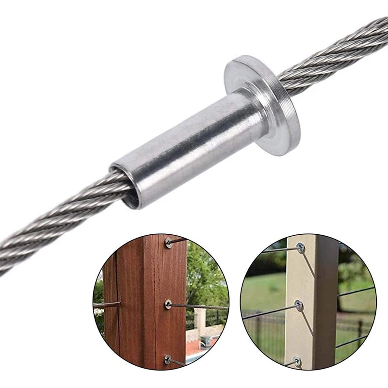 SGYM 316 Stainless Steel Protector Sleeves for 1/8 5/32 or 3/16 Inch Cable Railing with a Drill Bit