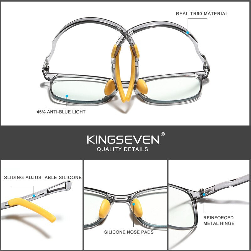 KINGSEVEN Children's Anti Blue Ray Light Blocking Glasses UV400 Optics Glasses Frame For Computer Radiation Protection Lens - KiwisLove