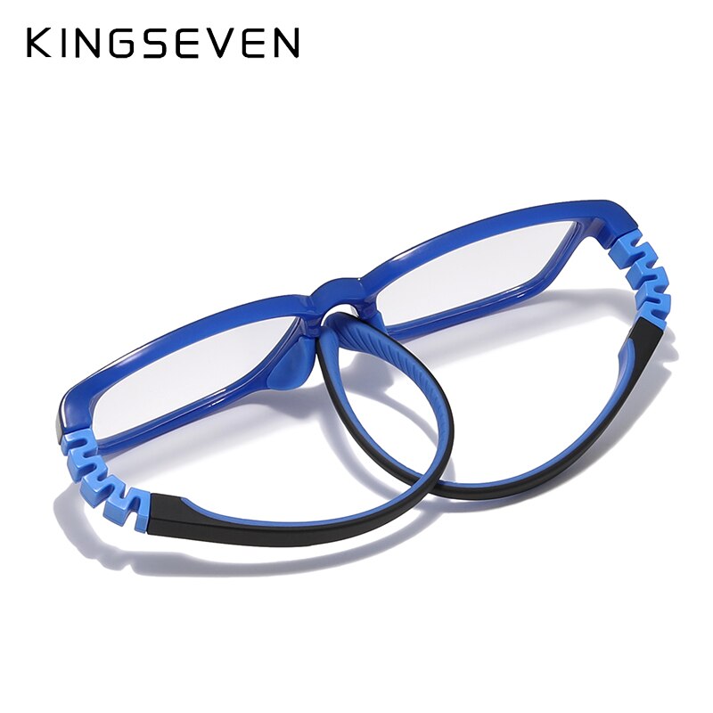 KINGSEVEN Children L Size 50mm Anti-blue  Glasses Square Blue Light Blocking Kids Boy Girls Computer Optical Frame UV400 Filter - KiwisLove