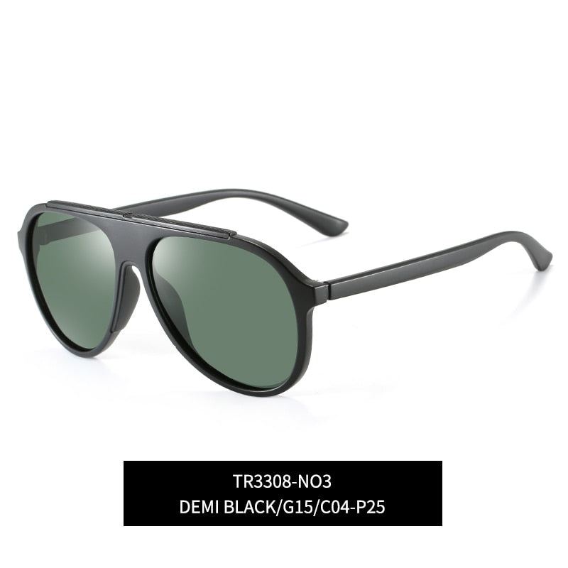 Fashion Sunglasses Men Women Pilot Sun Glasses TR90 Polarized UV400 Lens Outdoor Driving Vintage Eyewear For Male/Female 3308 - KiwisLove