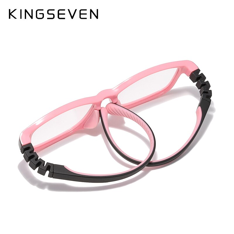 KINGSEVEN Children S Size 46mm Anti-blue Square Blue Light Blocking Kids Glasses TR90 Detachable Computer Gaming Clear Eyewear - KiwisLove