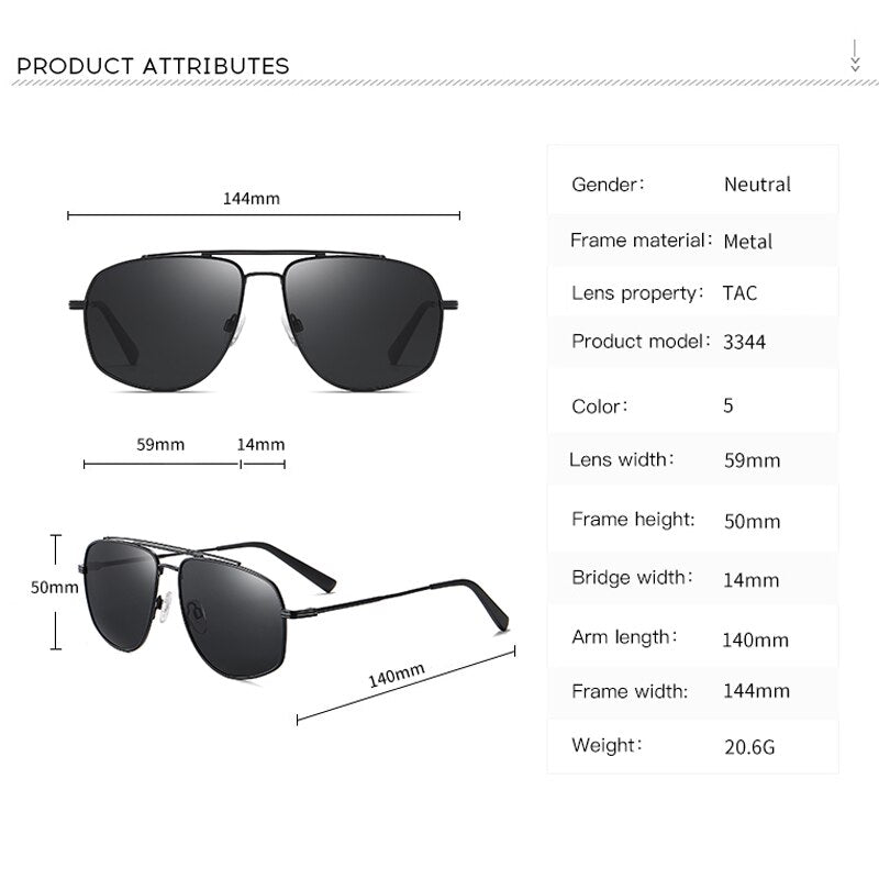 Sunglasses Men Unisex Vintage Metal Drive Polarized UV400 Lens Women Sun Glasses Male Gradient Eyewear Accessories Fashion 3344 - KiwisLove