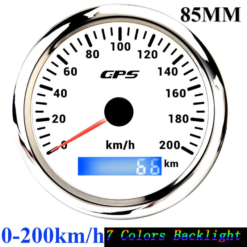 New GPS Speedometer 7 Color Backlight Motorcycle Car Boat Speed Meter 60 km/h 30 knots 120MPH Speedometers With GPS Sensor - KiwisLove