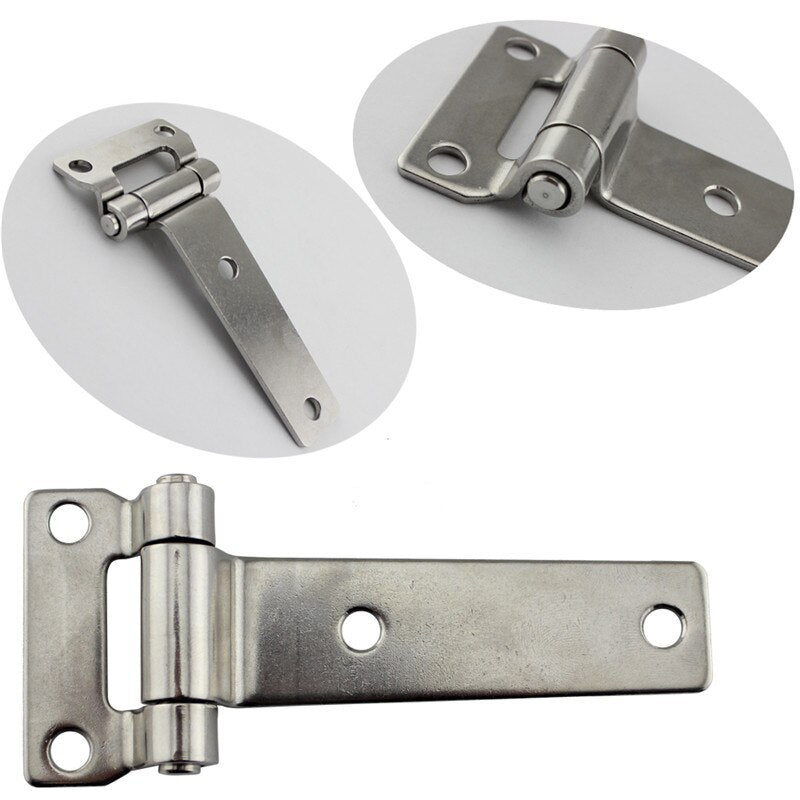 5pcs pack Stainless steel marine T Type Container Hinge Forged Truck Vehicle Hinge with 4 Fixing Screw Holes 135x58x27mm - KiwisLove