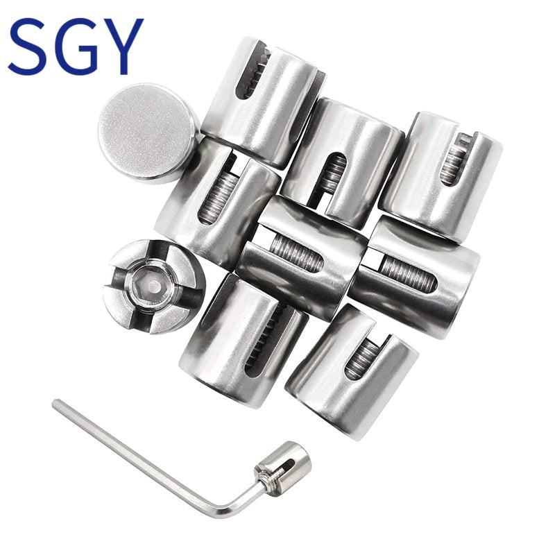 10 PCS M2/M3/M4/M5/M6 Marine Grade Stainless Steel 316 Wire Rope Trellis Systems Green Wall Cross Clip Rope Clamp