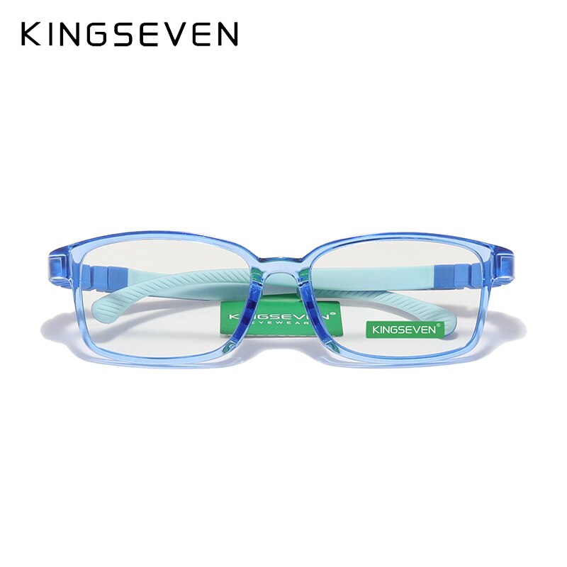 KINGSEVEN Children L Size 50mm Anti-blue  Glasses Square Blue Light Blocking Kids Boy Girls Computer Optical Frame UV400 Filter - KiwisLove