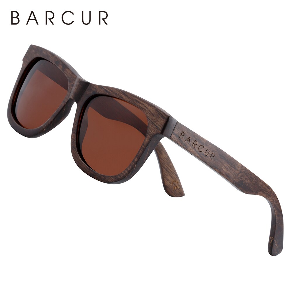 BARCUR Natural Wooden Sunglasses for Men Polarized Sunglasses Wood Oculos De Sol Feminino Frete Gratis - KiwisLove