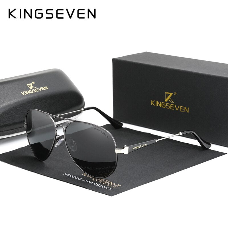 KINGSEVEN Men‘s Driving Glasses Aluminum 2020 Sunglasses Men Polarized Pilot Frame Anti-Glare Mirror Lens Fishing Women Eyewear - KiwisLove