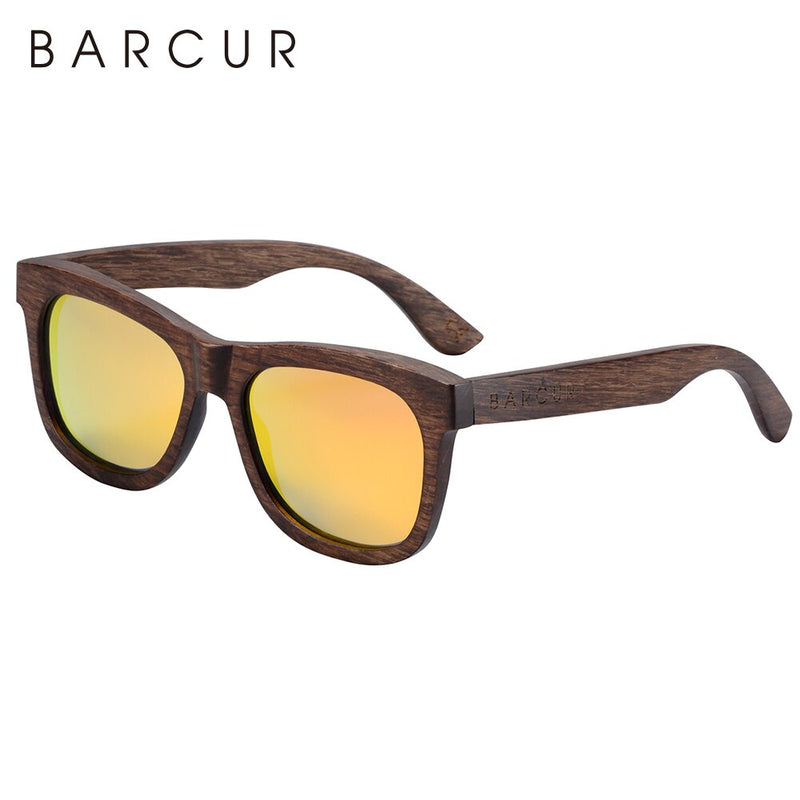 BARCUR Natural Wooden Sunglasses for Men Polarized Sunglasses Wood Oculos De Sol Feminino Frete Gratis - KiwisLove