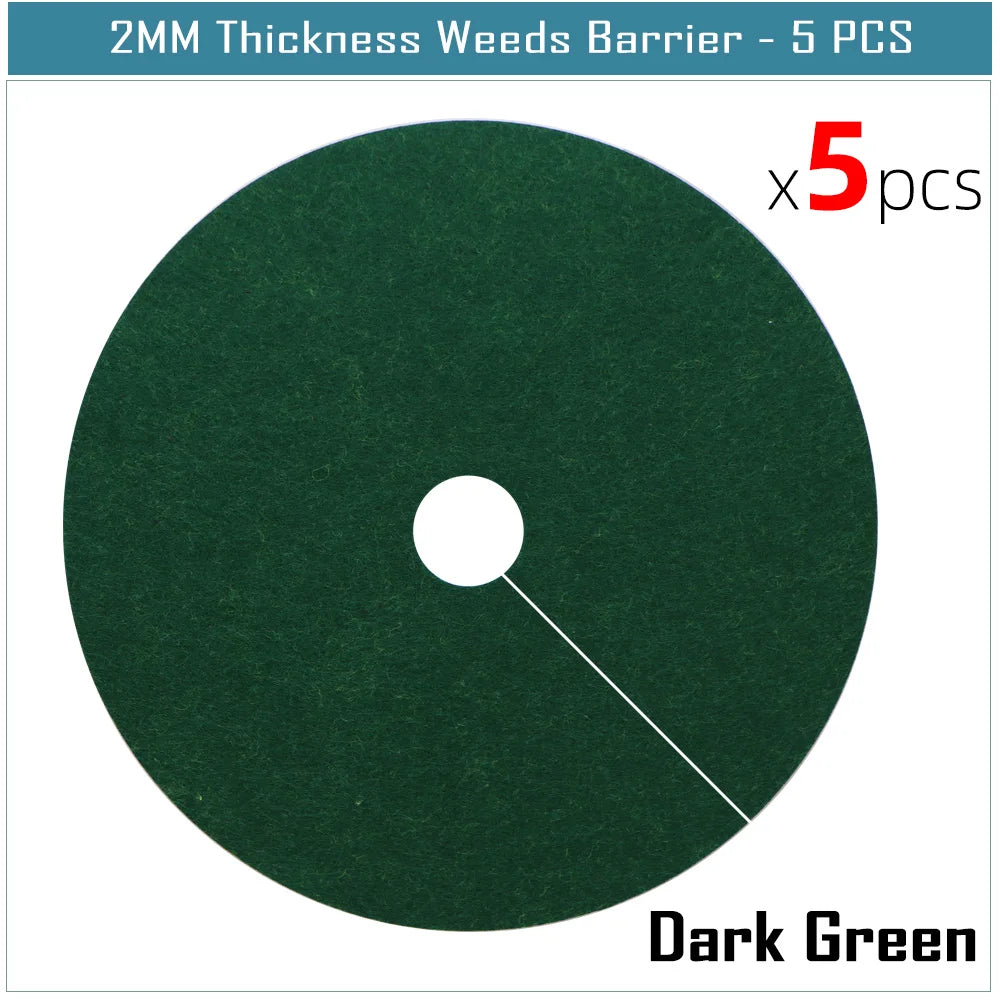 5pcs Garden Multicolor  Round Weeds Barrier Mats 2MM Thickness Degradable Fabric Tree Mulch Ring Inhibit Growth for the  Protect