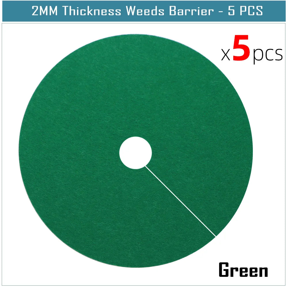 5pcs Garden Multicolor  Round Weeds Barrier Mats 2MM Thickness Degradable Fabric Tree Mulch Ring Inhibit Growth for the  Protect