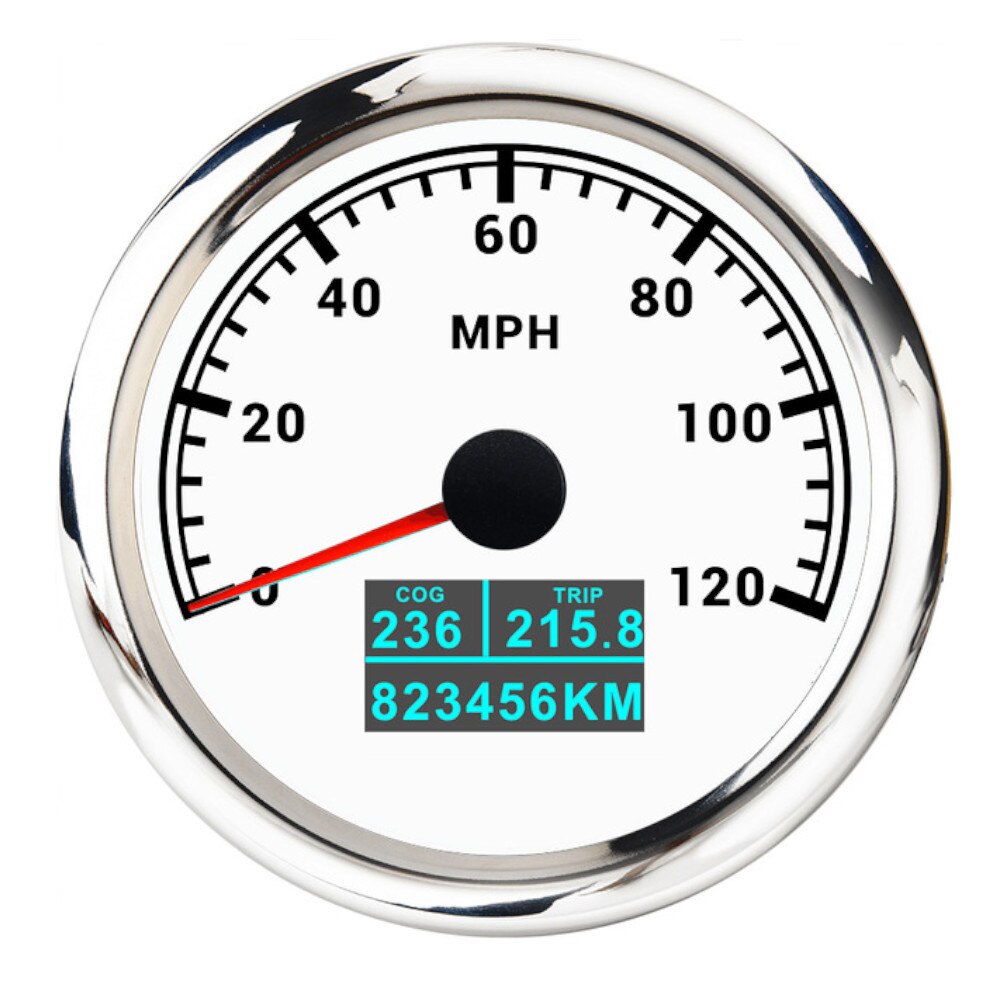 85mm 3 in 1 Marine Boat GPS Speedometer Odometer Gauge 60 MPH Knots GPS Speed Gauges 120kmh 200kmh With GPS Antenna 9-32V - KiwisLove