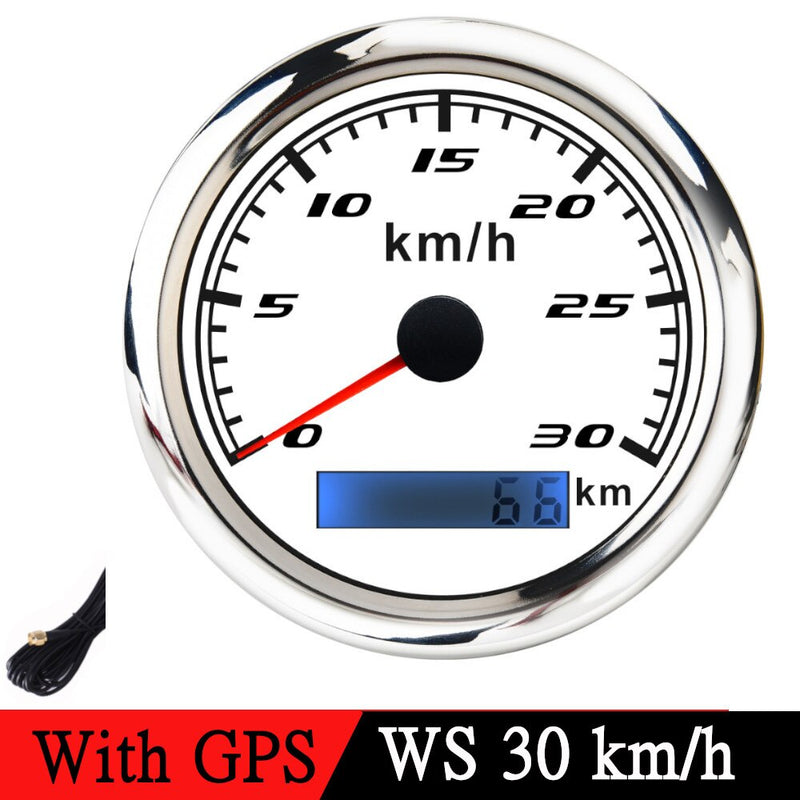 85MM GPS Speedometer 30/60/120/200/300 Kmh Waterproof Boat Car Truck Speed Gauge Meter With GPS Antenna For Marine Boat Motor - KiwisLove