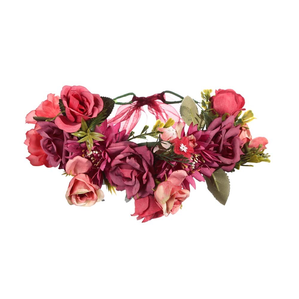 Women Bezel Flower Crown Bridal Floral Headband Wreath New Lady Girls Wedding Hair Accessories Bridesmaid Tiara - KiwisLove