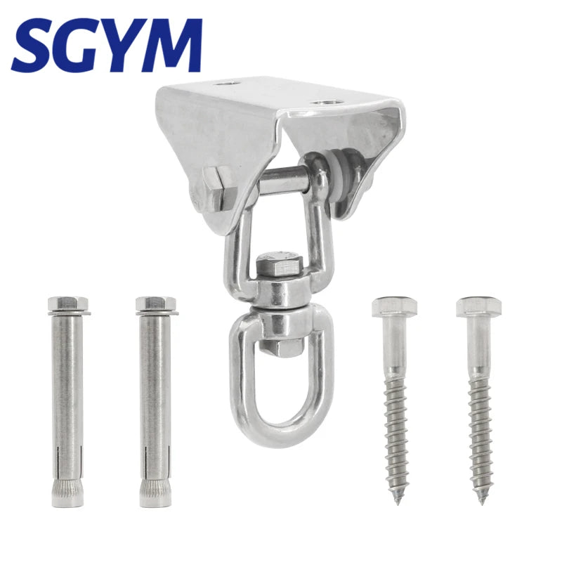 SGYM 1set 180°/360° Heavy Duty Swing Fixed Buckles Hook Hanger 304 Stainless Steel For Yoga Hammock Sandbag Lou