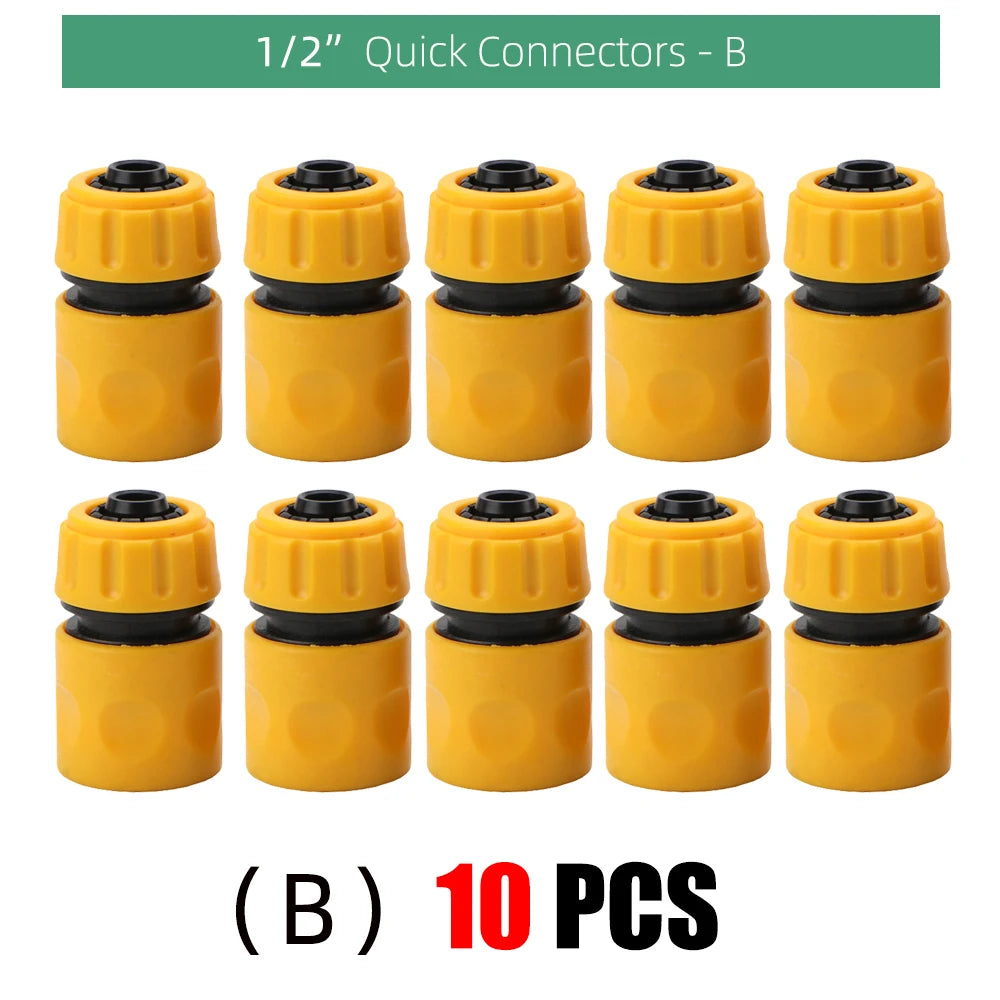 10PCS Garden 1/2 inch 16mm Connectors Gardening Tap Water Pipe Quick Connect Adapter Hose Extend Repair Fitting Watering Tool