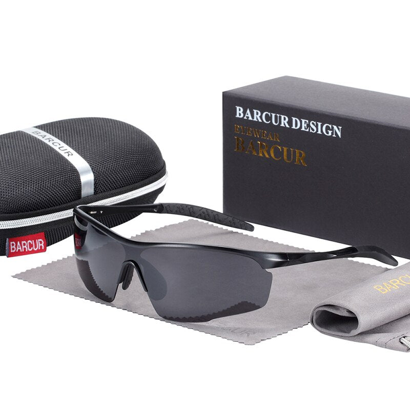 BARCUR Sports Aluminum Magnesium Mens Sunglasses Women Sun glasses Polarized Anti-Reflective shades oculos de sol feminino - KiwisLove