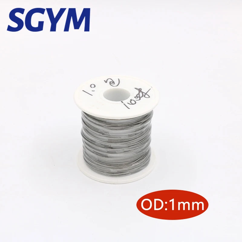 100Meters wire Rope PVC Transparent Coated Cable 304 Stainless Steel rope Clothesline Diameter 0.8mm 1mm 1.5mm 2mm 3mm