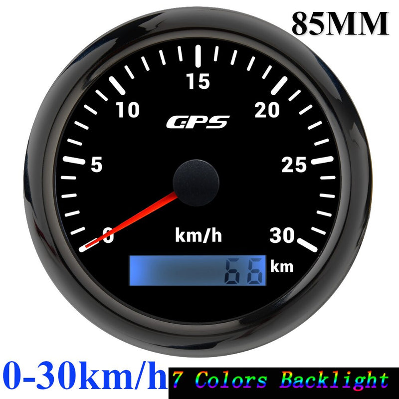 New GPS Speedometer 7 Color Backlight Motorcycle Car Boat Speed Meter 60 km/h 30 knots 120MPH Speedometers With GPS Sensor - KiwisLove