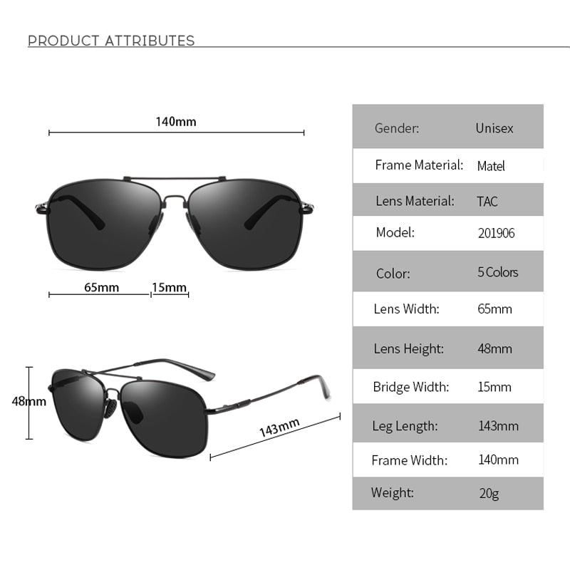 Sunglasses Men Unisex Vintage Metal Drive Polarized UV400 Lens Women Sun Glasses Male Gradient Eyewear Accessories Fashion 1906 - KiwisLove