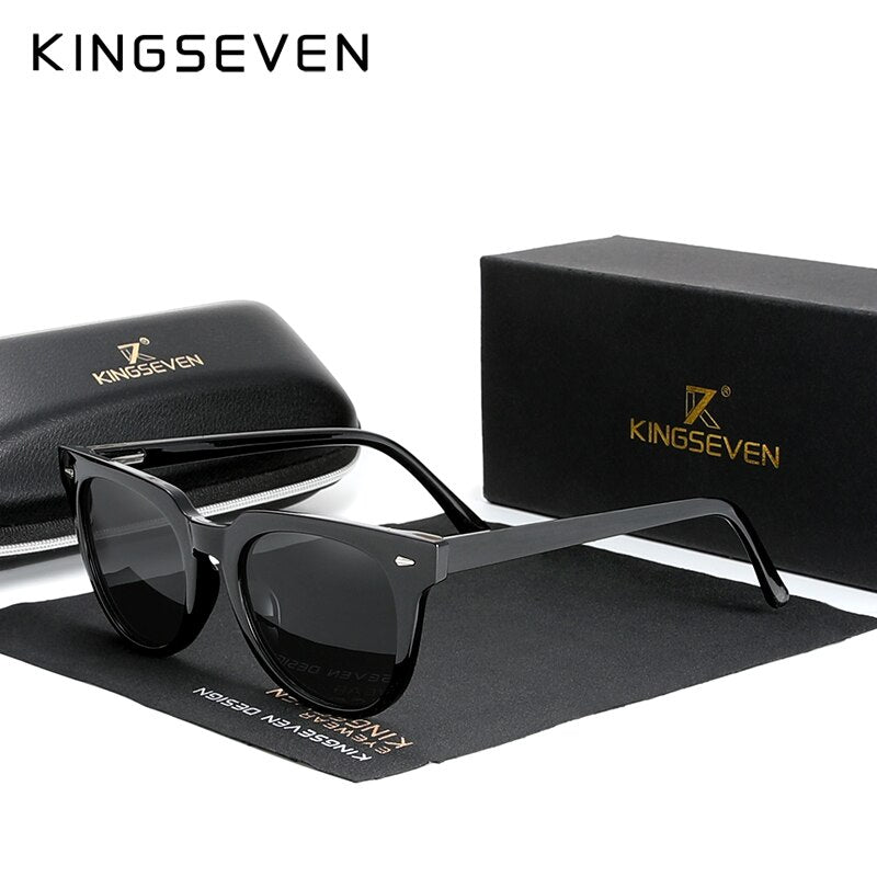 KINGSEVEN 2019 Polarized Square Sunglasses Men Women Zebra Wooden Frame Mirror Flat Lens Driving UV400 Eyewear - KiwisLove
