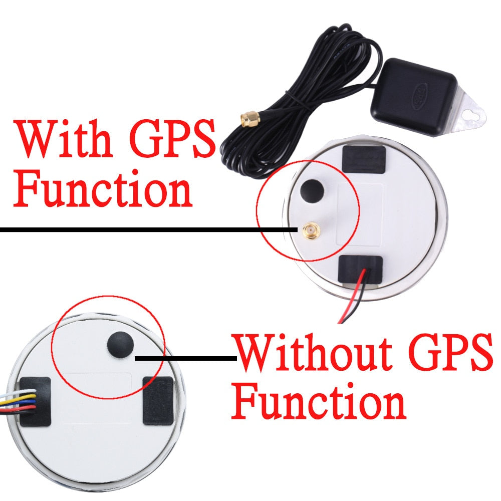 Waterproof 85mm Universal GPS Speedometer Pointer LCD Display Odometer 120km/h 60km/h 30km/h for 12V 24V Car Motorcycle Boat - KiwisLove