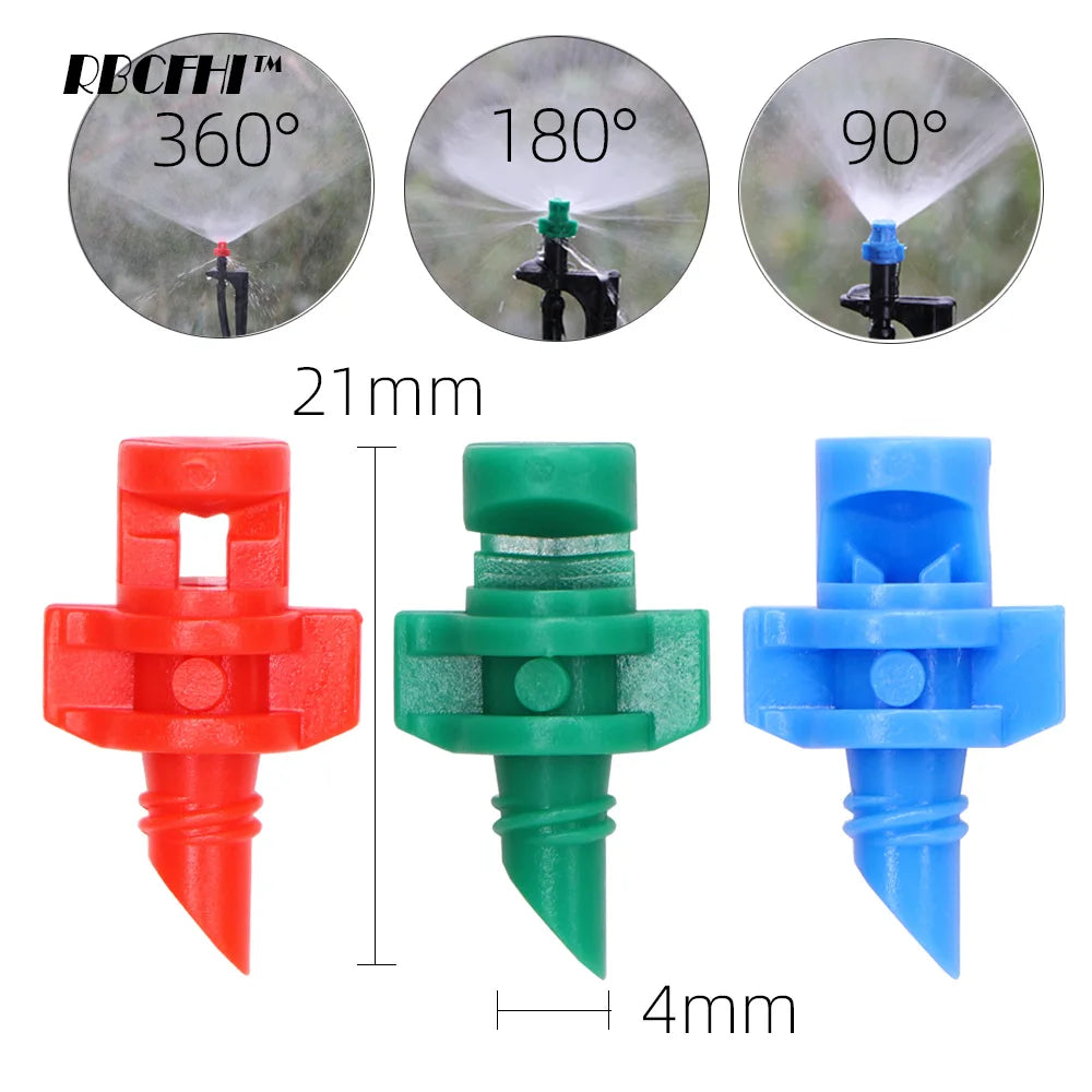 90/180/360 Degree Micro Misting Nozzle on 11cm Stake 1/4 "Barb Connector Can be Used for Garden Greenhouse Irrigation  Watering