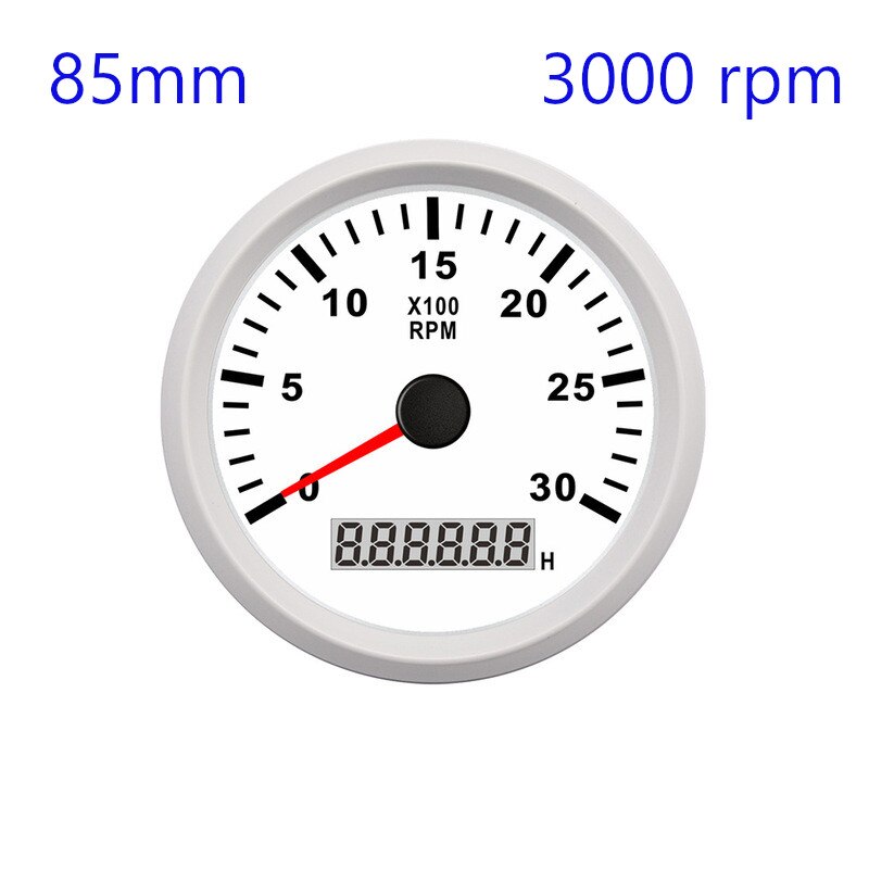 85mm REV Counter Car Boat tachometer + sensor Car Truck Tacho Marine RPM Meter with LCD Hourmeter 4000 RPM Red Backlight 12V/24V - KiwisLove