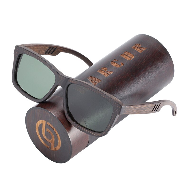 BARCUR Brown Wooden Sunglasses Polarized Sun glasses for Men Women Vintage oculos de sol lunette de soleil femme - KiwisLove