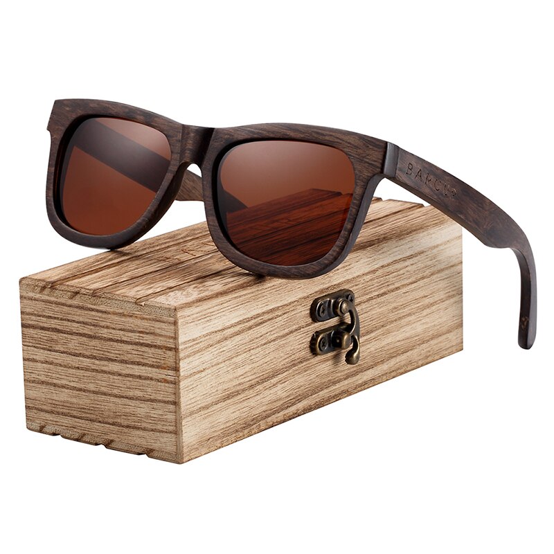 BARCUR Natural Wooden Sunglasses for Men Polarized Sunglasses Wood Oculos De Sol Feminino Frete Gratis - KiwisLove