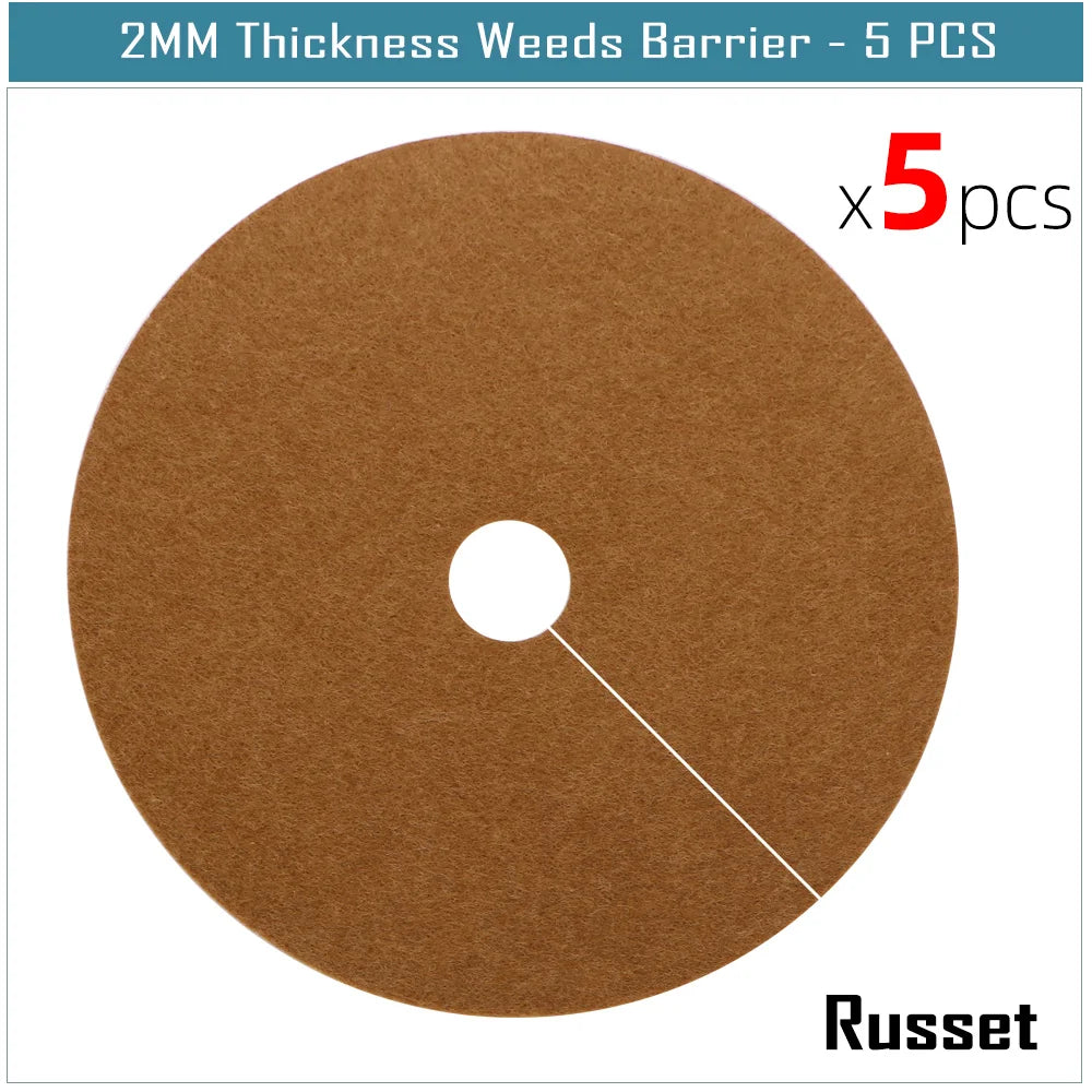 5pcs Garden Multicolor  Round Weeds Barrier Mats 2MM Thickness Degradable Fabric Tree Mulch Ring Inhibit Growth for the  Protect
